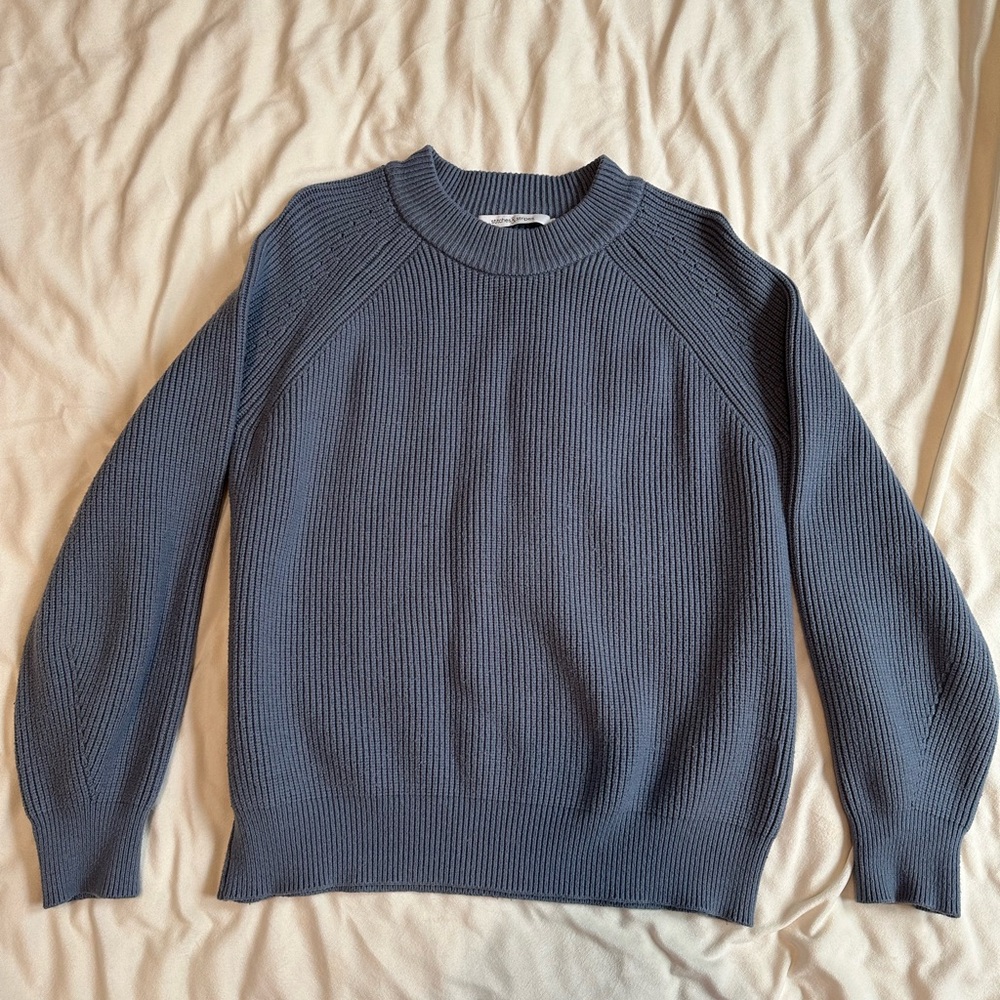 Stitches and Stripes Crew Neck Sweater - Blue